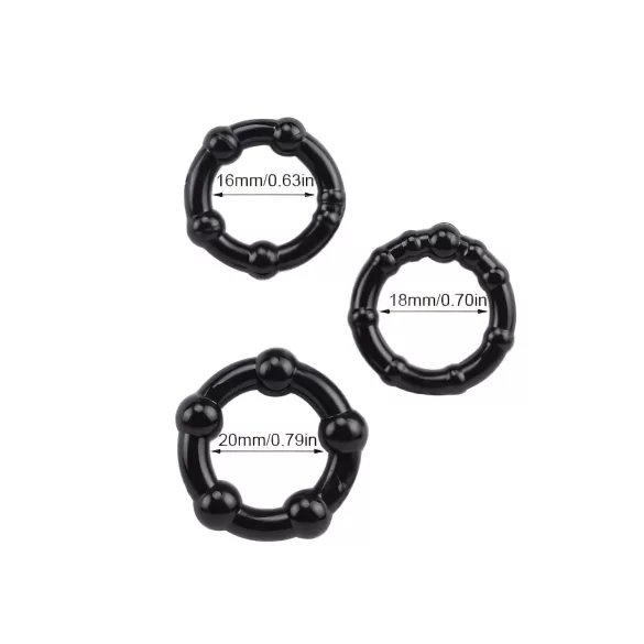 Lonely Stay Hard - Penisring Set - Schwarz (3-teilig)