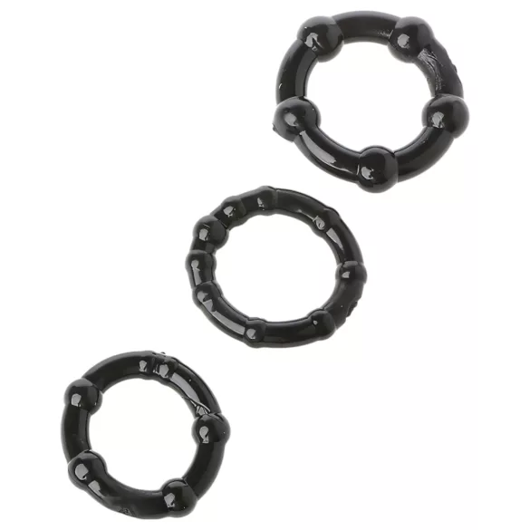 Lonely Stay Hard - Penisring Set - Schwarz (3-teilig)