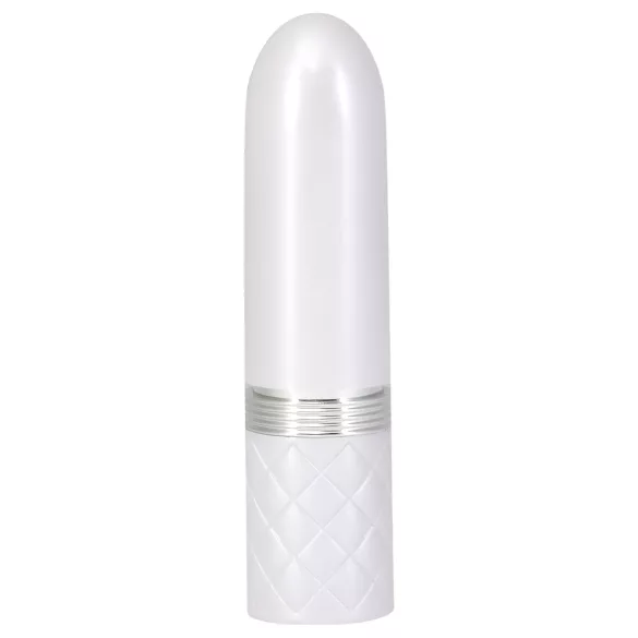 Pillow Talk Lusty - wiederaufladbarer Stabvibrator mit Zunge (weiß-pink)