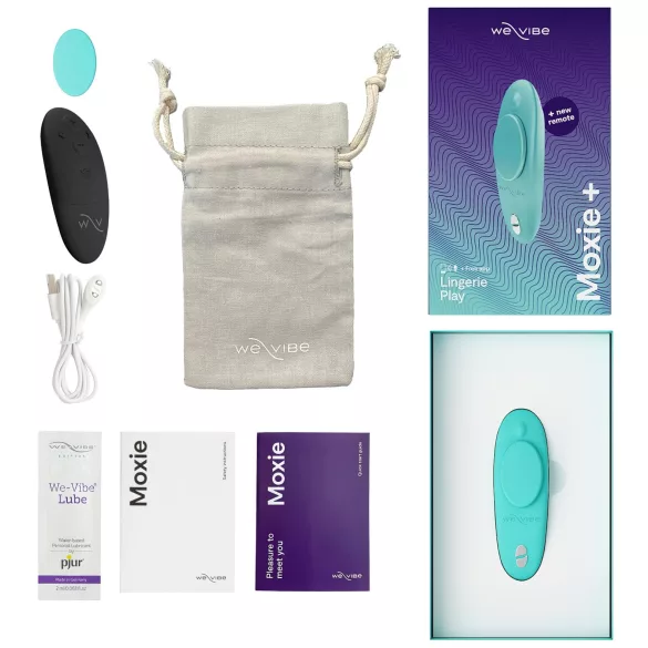 We-Vibe Moxie+ - tragbarer Klitorisvibrator mit App- und Fernbedienung (türkis)