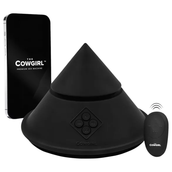 The Cowgirl Cone - App-gesteuerte Premium-Sexmaschine - mit 2 austauschbaren Aufsätzen, 20 Vibrationsmodi (schwarz)