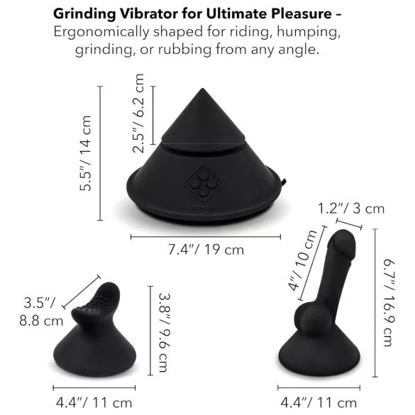The Cowgirl Cone - App-gesteuerte Premium-Sexmaschine - mit 2 austauschbaren Aufsätzen, 20 Vibrationsmodi (schwarz)