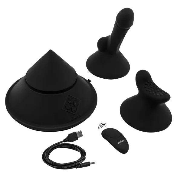 The Cowgirl Cone - App-gesteuerte Premium-Sexmaschine - mit 2 austauschbaren Aufsätzen, 20 Vibrationsmodi (schwarz)