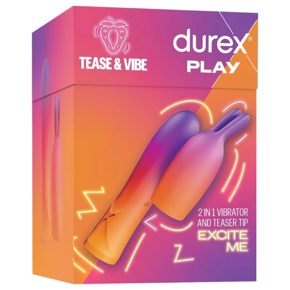 Durex Tease & Vibe - Stabvibrator mit Hasenklitorisstimulator (pink)