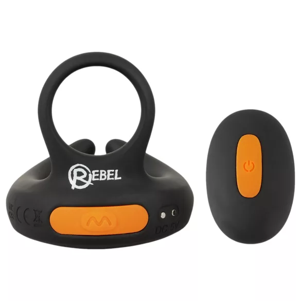 Rebel - vibrierender Penisring & Hoden-Vibrator (schwarz)