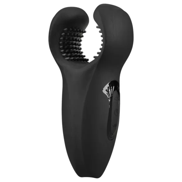 Rebel - Vibrationspenisring mit beweglichem Arm (schwarz)