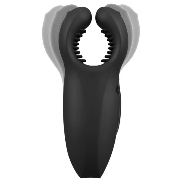 Rebel - Vibrationspenisring mit beweglichem Arm (schwarz)