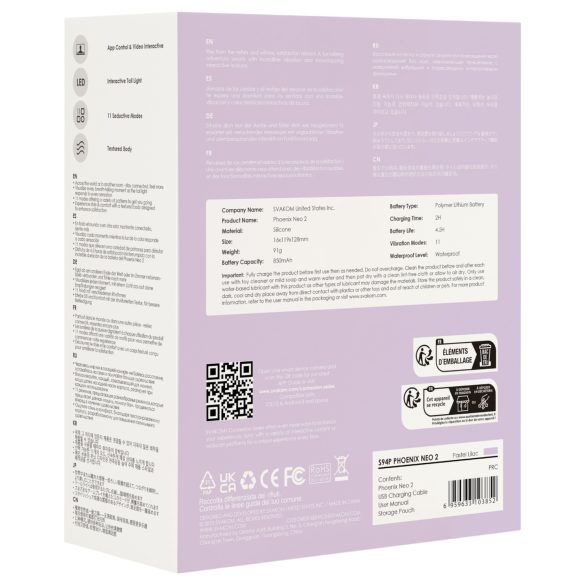 Svakom Phoenix Neo 2 - Smart Vibro-Ei (Lila)