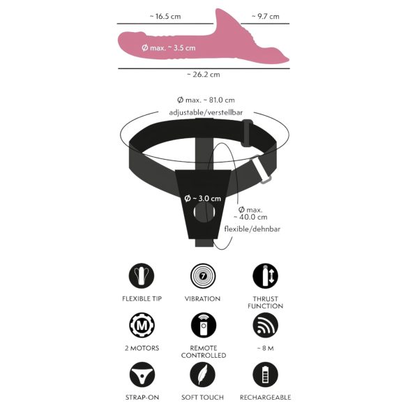 You2Toys - Strap-On Vibrator Set (rot)