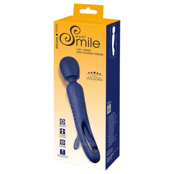Smile - 2in1 Zungen-Massagevibrator (blau)