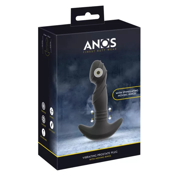 ANOS - Beweglicher Ring Prostatavibrator (Schwarz)