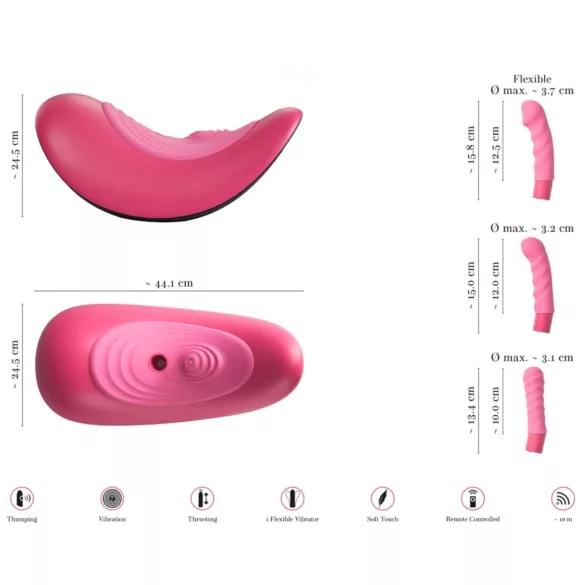 VibePad Rideon - vibrierende G-Punkt- und Klitorisschaukel (Pink)