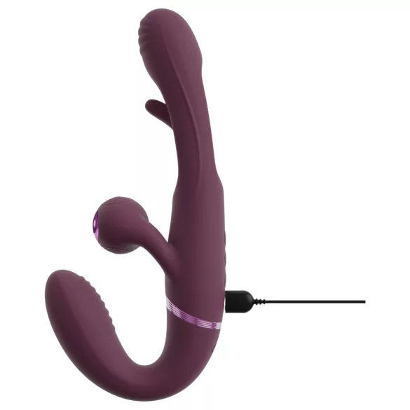 Javida - Trägerloser umschnallbarer Paarvibrator (lila)
