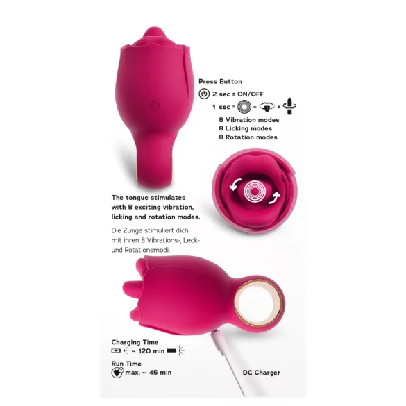 You2Toys Oral Fun - Zungen‑Vibrator zur Klitoris-Stimulation (rosa)