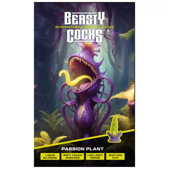 Beasty Cocks Leidenschaftliche Pflanze - Leuchtender Dildo (Grün)
