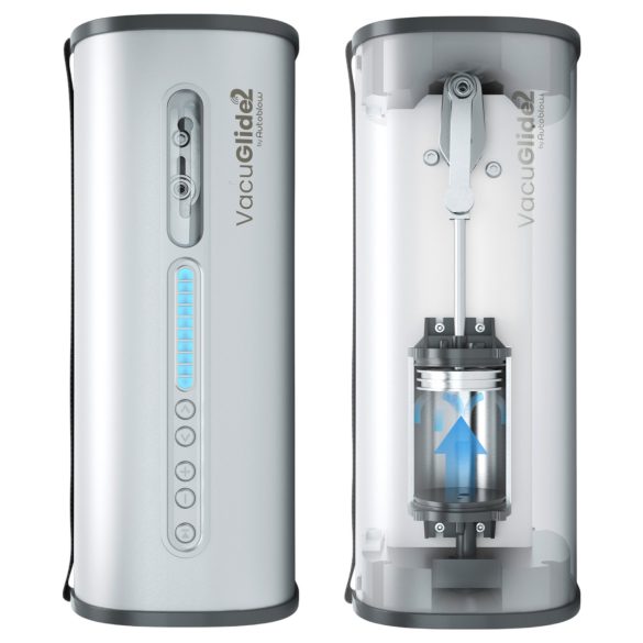 VacuGlide 2 - Automatischer Luxus-Männer-Masturbator, Netzbetrieb (Silber)