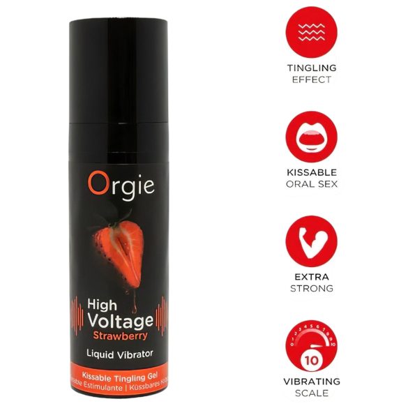 Orgie High Voltage - flüssiger Vibrator - Erdbeere (15ml)