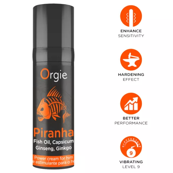 Orgie Piranha Power Cream - Stimulierende Creme für Männer (15 ml)