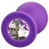 Baseks - Silikon-Analplug mit Kristallstein (lila) - 8 cm