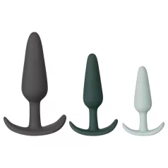   Amaysin - Silikon-Analplug-Set (schwarz und grün) - 3 Stück
