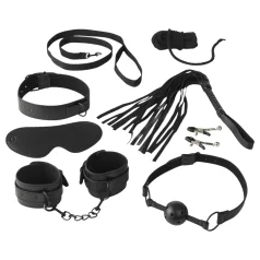   Baseks - Fesselset mit Peitsche und Brustwarzenklemmen (schwarz)