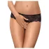 Obsessive Merossa - Strass, offener Damenstring - Schwarz - 2XL/3XL