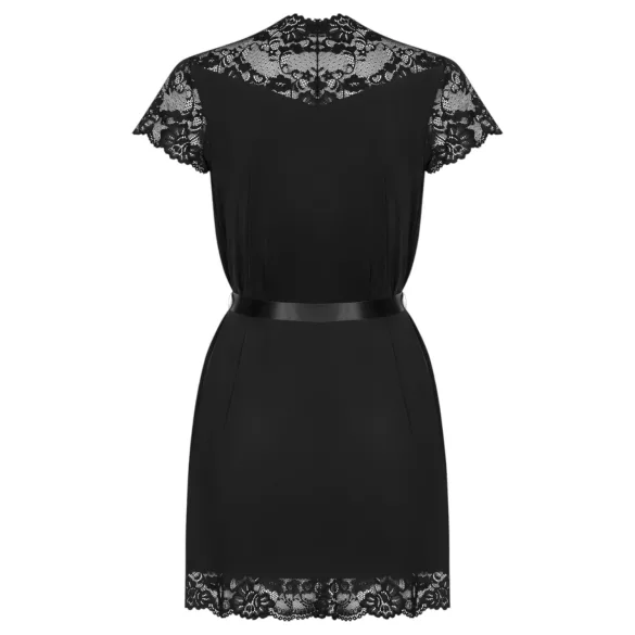 Obsessive - Spitzen-Negligé (schwarz) - L/XL