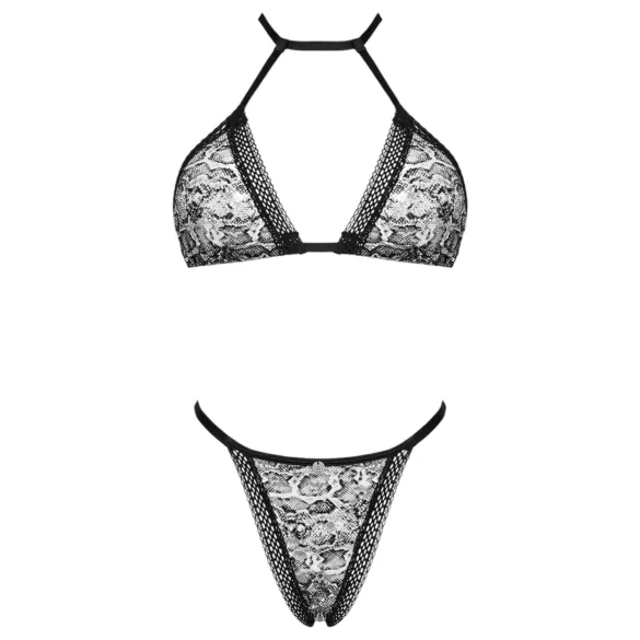 Obsessive Xenita - Transparenter BH-Set mit Muster (Grau)
