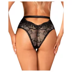   Obsessive Olvidia - Blumenmuster geschmückter Slip (schwarz) - M/L