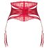 Obsessive Matildea - Spitzen-Strumpfhalter mit Ketten (Rot)