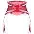 Obsessive Matildea - Spitzen-Strumpfhalter mit Ketten (Rot) - L/XL