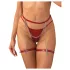 Obsessive Inferro - Leder-Optik Kettenstrumpfhalter (Rot)
