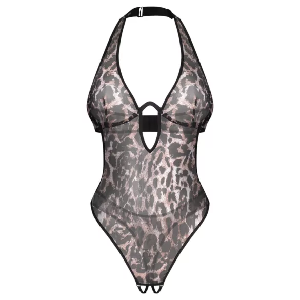 Obsessive Addia - Leopardenmuster-Body mit offenem Schritt - L/XL
