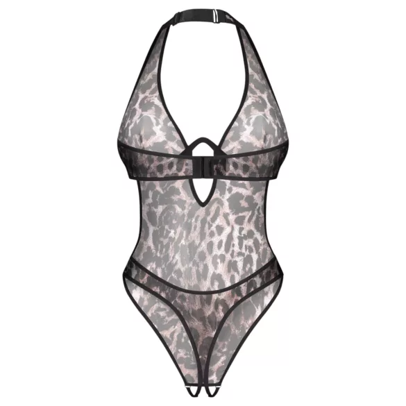 Obsessive Addia - Leopardenmuster-Body mit offenem Schritt - L/XL