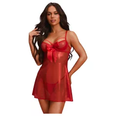 Obsessive Gifty - Babydoll- und Tangaset (rot)