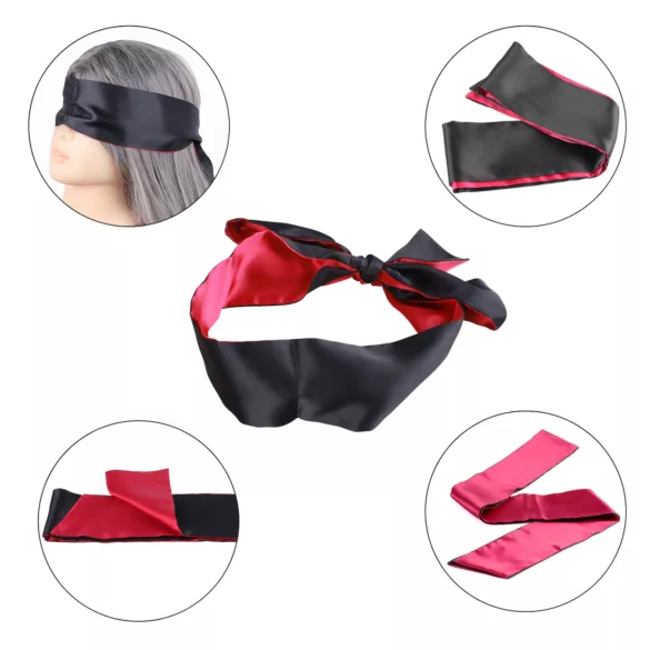 Wild Spiel - Satin-Augenbinde (Schwarz-Rosa)