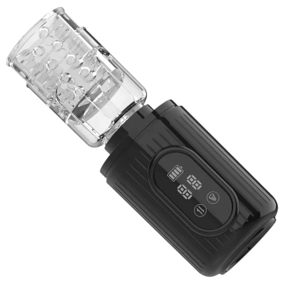 Men's Play - rotierender, saugender, vibrierender Masturbator (schwarz)