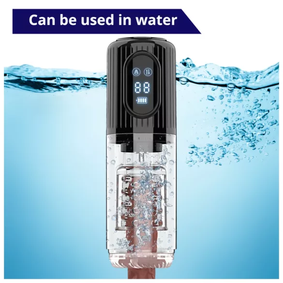 Men's Play - rotierender, saugender, vibrierender Masturbator (schwarz)