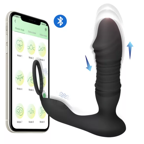 Men's Play - App-gesteuerter stoßender Analvibrator (schwarz)