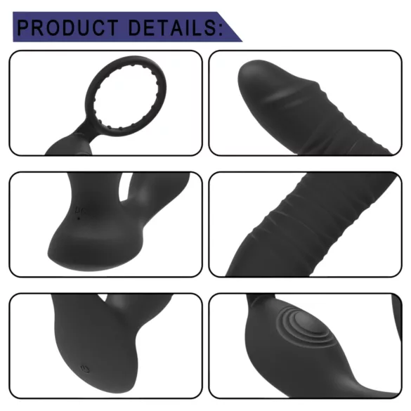 Men's Play - App-gesteuerter stoßender Analvibrator (schwarz)