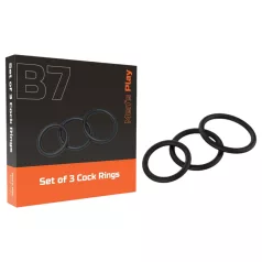 Erospace Men's Play - Penisring-Set (schwarz, 3 Stück)