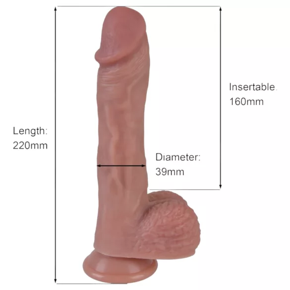 Erospace Natural Play - naturgetreuer Stoß- und Rotationsvibrator (hautfarben)