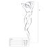 Passion BS013 - Gestreiftes Netz-Set (Schwarz) - S-L