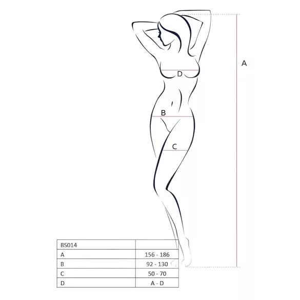 Passion BS014 - Offener Netz-Overall mit Korsett (Weiß) - S-L