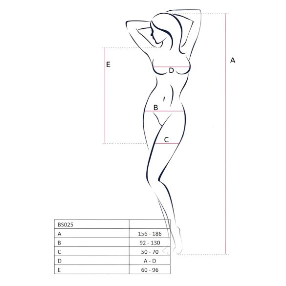 Passion BS025 - Langarm-Minikleid (schwarz) - S-L