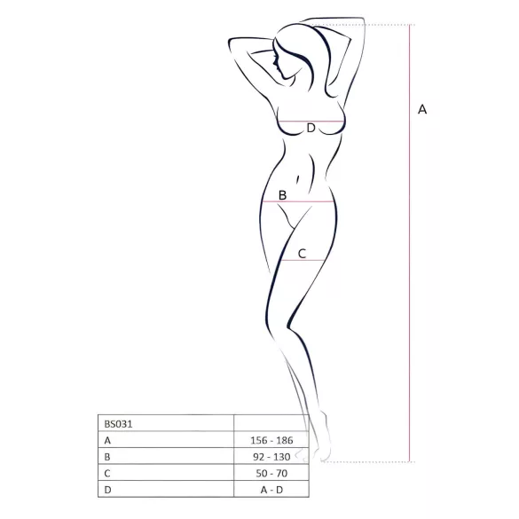 Passion BS032 - Netzstrumpfhose Catsuit offen (schwarz) - S-L