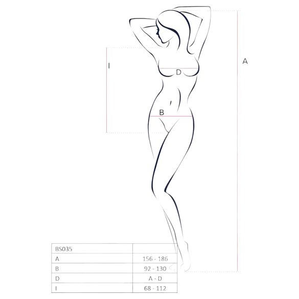 Passion BS035 - Trägernetz-Body, offen (rot) - S-L