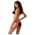 Passion Magali - dekoratives Körpergeschirr-Set - 3-teilig (rot) - L/XL