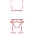 Passion Magali - dekoratives Körpergeschirr-Set - 3-teilig (rot) - L/XL