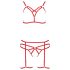 Passion Magali - dekoratives Körpergeschirr-Set - 3-teilig (rot) - L/XL